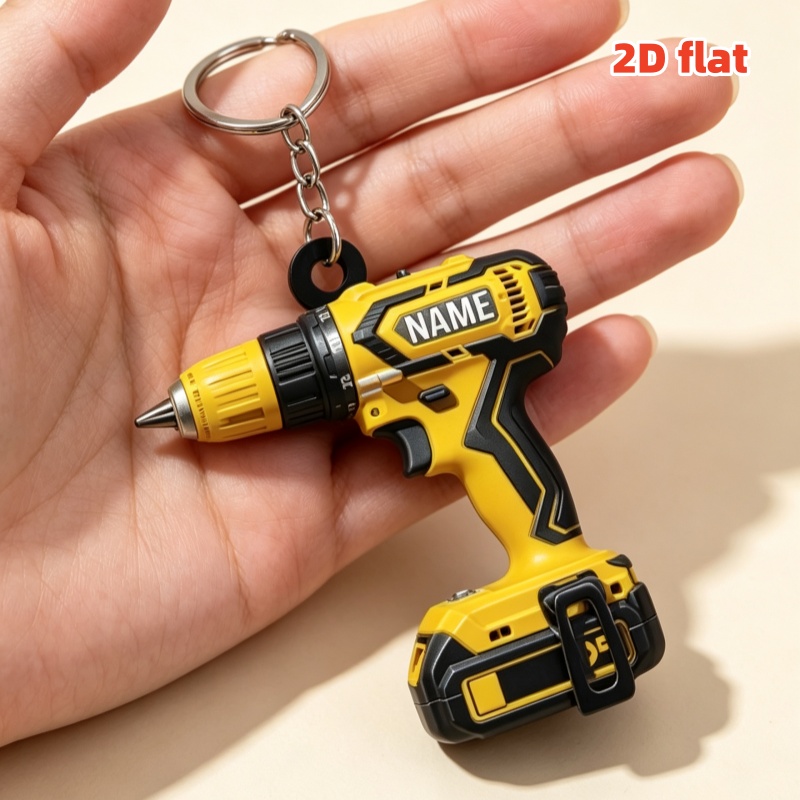 맞춤형 이름이 새겨진 전동 드릴 키링, 2D 평면 아크 - Power Tools With Names 리뷰 및 가격